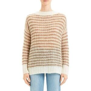 Theory Women's Stripe Baby Alpaca-Blend Sweater Minimalist Luxury